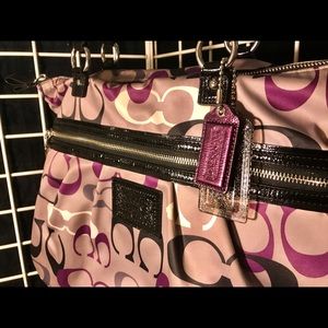 Authentic Signature Satin Coach Purse